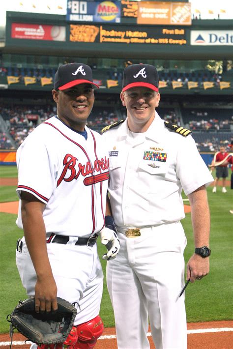 After Throwing Out The Ceremonial First Pitch US Navy USN Commander