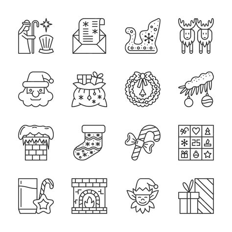 Premium Vector Christmas New Year Line Icons Set Winter Holidays Linear Symbol Outline Sign