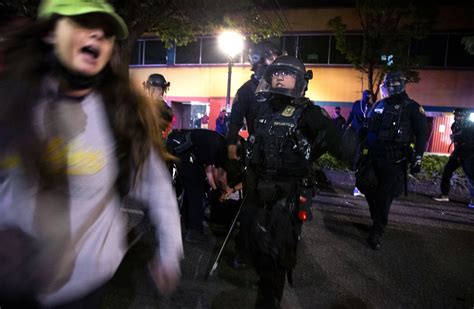 protest march on portland police north precinct declared unlawful assembly monday 9 arrested