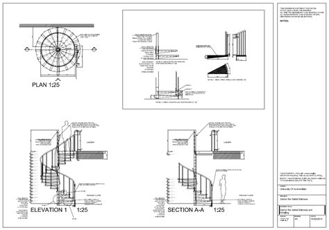 Spiral Staircase Detail Drawings Autocad Behance