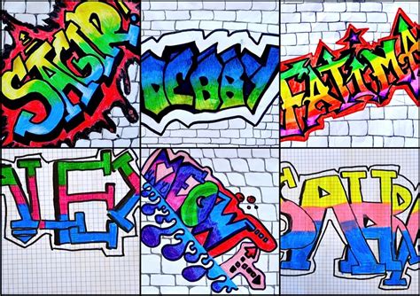 Name In Graffiti Style School Art Projects Name Art