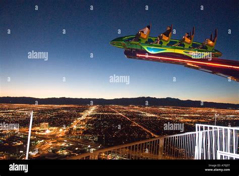Thrill Ride On Top Of Stratosphere Tower Las Vegas Nevada Stock Photo