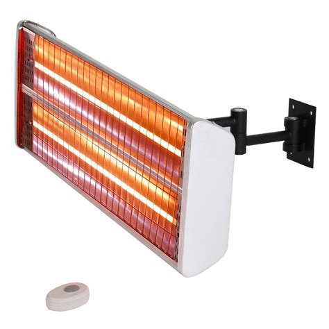 Energ W Inch Dual Element Electric Infrared Patio Heater V With Remote Chrome Hea