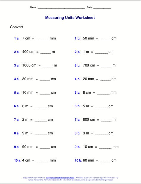 Please enter centimeter (cm) value of length unit to convert centimeter to meter. Metric measuring units worksheets