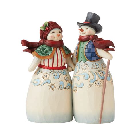 Jim Shore Heartwood Creek Snowman Couple Holding Hands