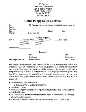 Dog sale contract | templates at allbusinesstemplates.com. 20 Printable puppy sale contract pdf Forms and Templates ...