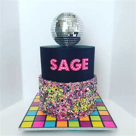 Disco Theme Cake Neon Birthday Party Disco Cake Dance Party Birthday