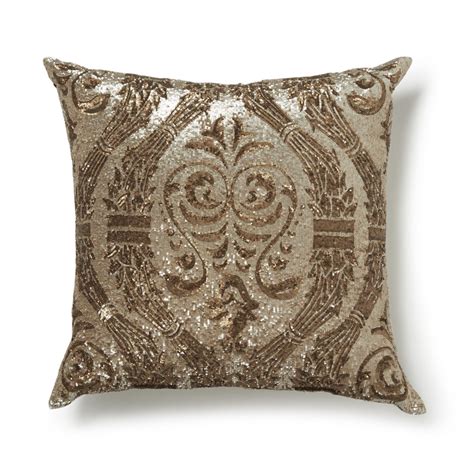 Damask Cartouche Sequin Pillow Sequin Throw Pillows Sequin Pillow