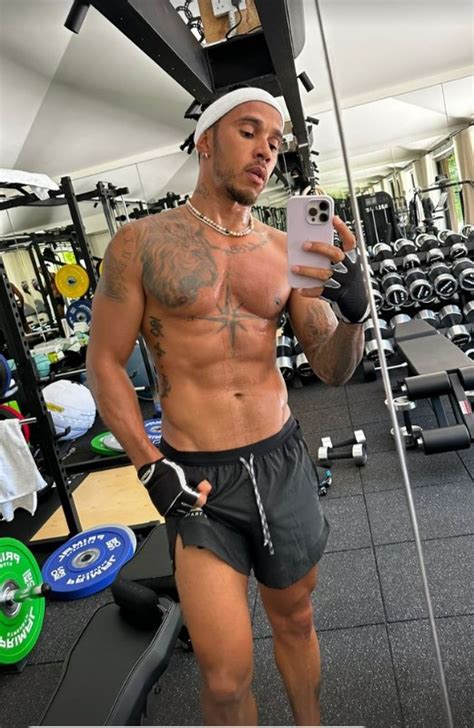 Lewis Hamilton Shows Off Toned Abs After Sweaty Gym Workout And Issues