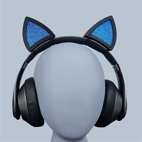 Clip On Cat Ears For Headphones Black Kitten Ears Twitch Etsy