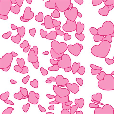 Pink Raining Heart White Background  Animated Heart Cute Kawaii