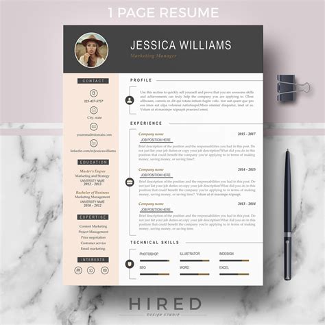 Professional And Modern Resume Template Jessica On Behance