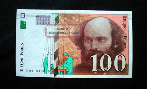 1998 France Banknote 100 Francs Xf Cezanne