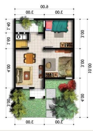 Denah rumah minimalis ukuran 10x18 meter, 2 kamar tidur 1 lantai. Desain Rumah Minimalis Sederhana 6x10 - DESAIN RUMAH MINIMALIS