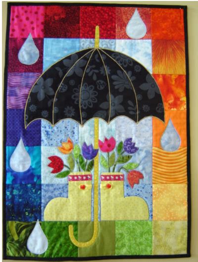 April Showers Umbrella Quilt For Quilting In The Rain Quilting Cubby
