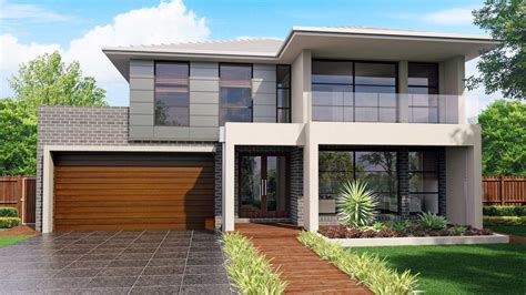 Un conjunto que le dan a esta casa su carácter de estilo moderno, con toques tradicionales. Australis 32, Modern Facade with Balcony - Jandson Homes