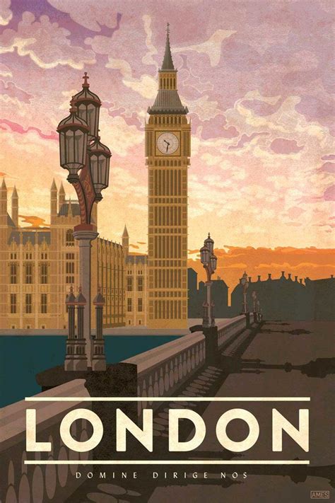 London England Vintage Travel Poster England Travel Poster London