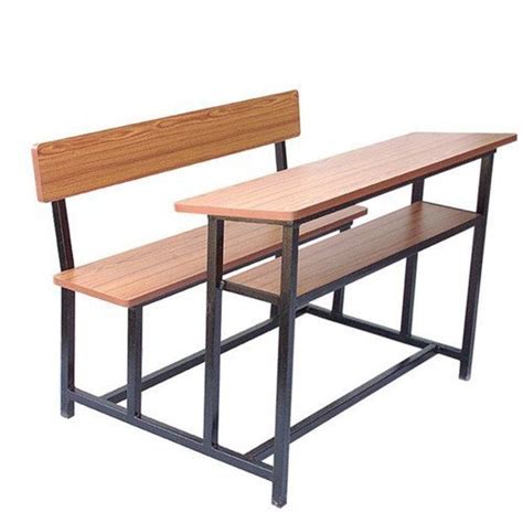 Woodenmild Steel Color Coated Wooden School Bench Seating Capacity 3