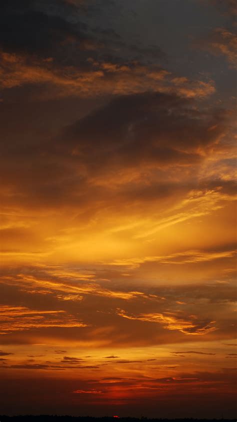 Download Wallpaper 1440x2560 Sky Clouds Sunset Dark Qhd Samsung