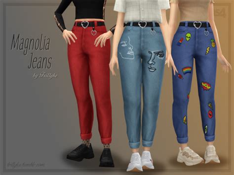 Endless Sims 4 Cc — Trillyke Magnolia Jeans High Waisted Cuffed