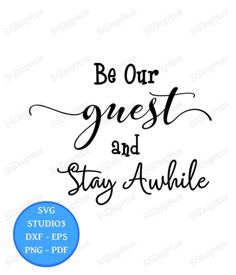 Be Our Guest Svg Guest Room Sign Svg Home Svg Dxf Png Etsy Uk