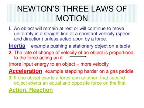 Isaac Newton S 3 Laws Of Motion Worksheets