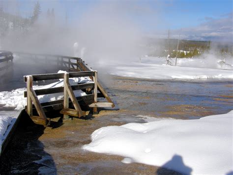 Yellowstone Hot Springs In Winter
