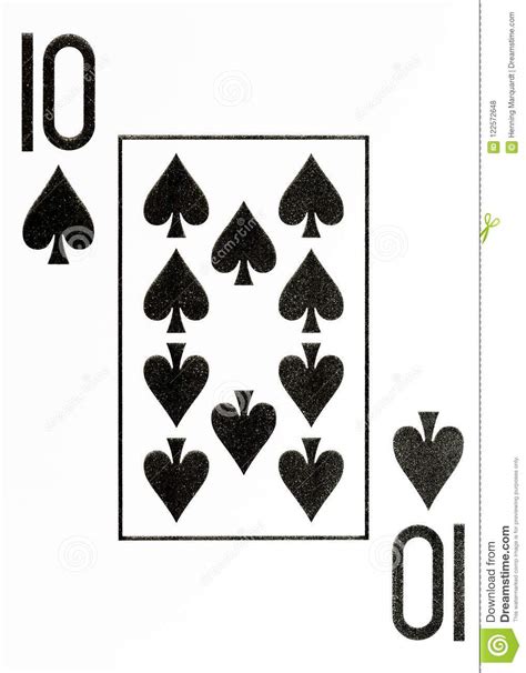 Large Index Playing Card 10 Of Spades Stock Photo Image Of Dime