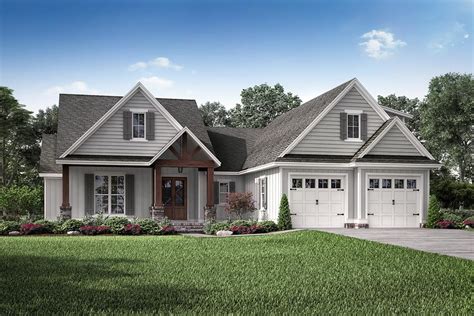 Split Bed Country Craftsman House Plan 51803hz Architectural