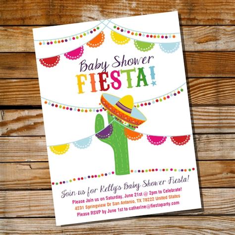 Mexican Fiesta Baby Shower Invitation Baby Shower Fiesta Etsy