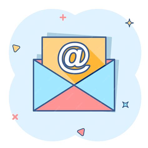 Premium Vector | Mail envelope icon in comic style email message vector