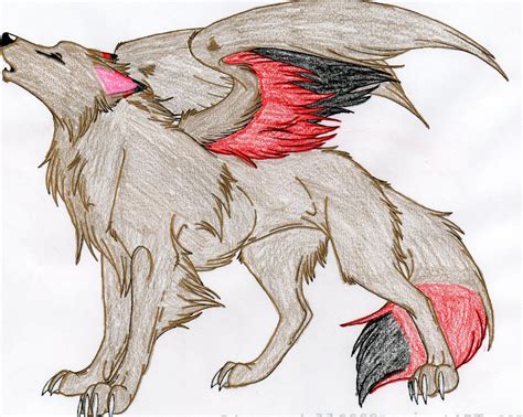 Winged Wolf Colored By Duetmaxwell