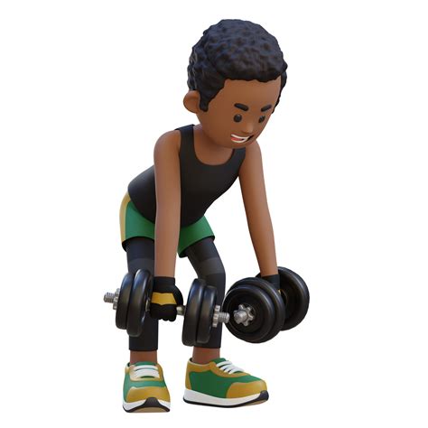 3d Sportsman Character Performing Dumbbell Bent Over Reverse Fly 26470231 Png