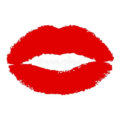 Red Imprint Kiss Lips For Stock Stock Vector Illustration Of