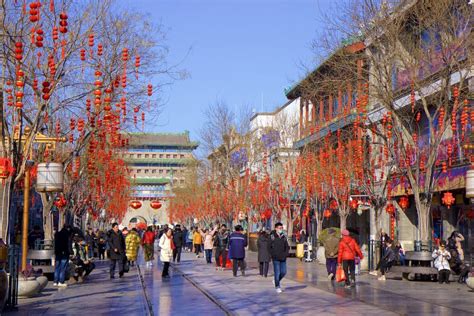 Qianmen Street In Beijing China Editorial Stock Image Image Of