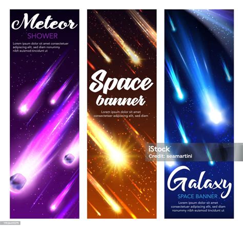 Ilustración De Lluvia De Meteoritos Y Cometas Estrellas Fugaces
