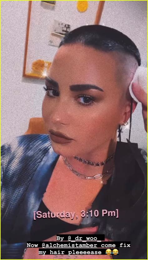 Demi Lovato Shows Off Large New Head Tattoo Photo Photo Gallery Just Jared Jr