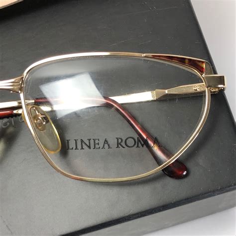 Vintage 80s Linea Roma Eyeglasses Gold Oval Metal Frames Etsy