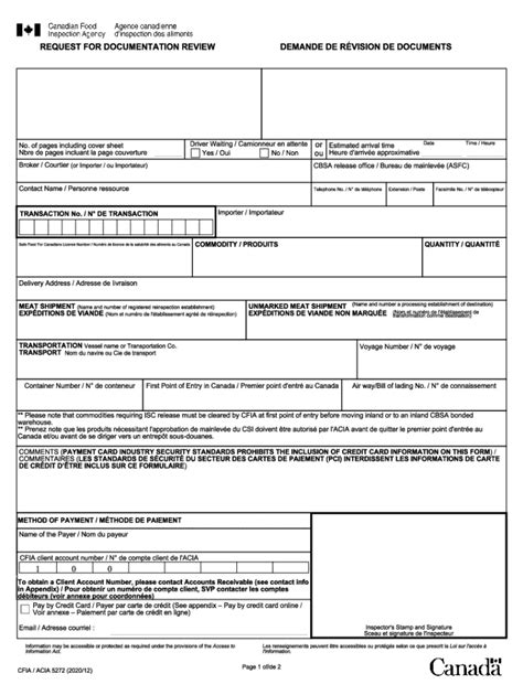 Cfia Form 5272 Complete With Ease Airslate Signnow