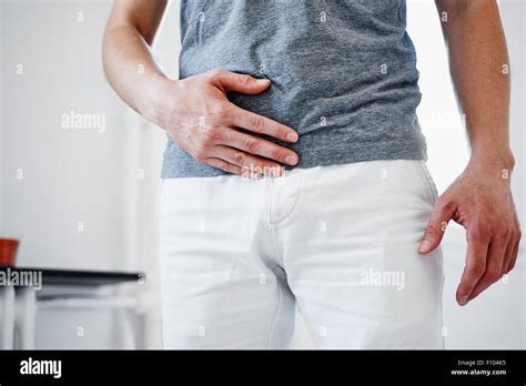 Man With Abdominal Pain Stock Photo Alamy