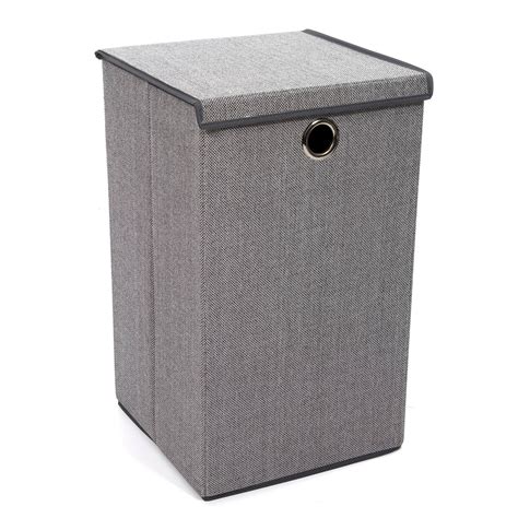 Tweed Light Grey Foldable Laundry Hamper Home Store More