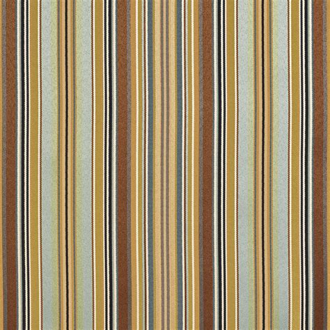 Aqua Brown And Beige Shiny Stripe Damask Upholstery Fabric