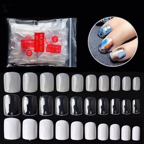 500pcs Natural Clear White French Nail Tips Uv Gel Ultra 10 Sizes