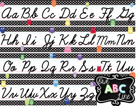 Object or visible line thick, dark line used to show the . Cursive Alphabet Line For Classroom | AlphabetWorksheetsFree.com