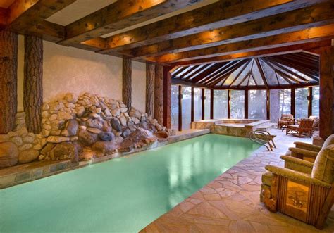 The Kitchen Is Clearly Spectacular And The Indoor Pool This Log Cabin