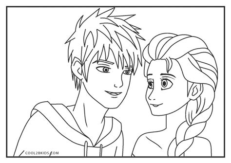 Elsa And Jack Frost Coloring Pages Coloring Pages