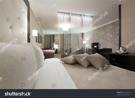 Modern Bedroom Interior In The Evening Stock Photo 242326276 Shutterstock