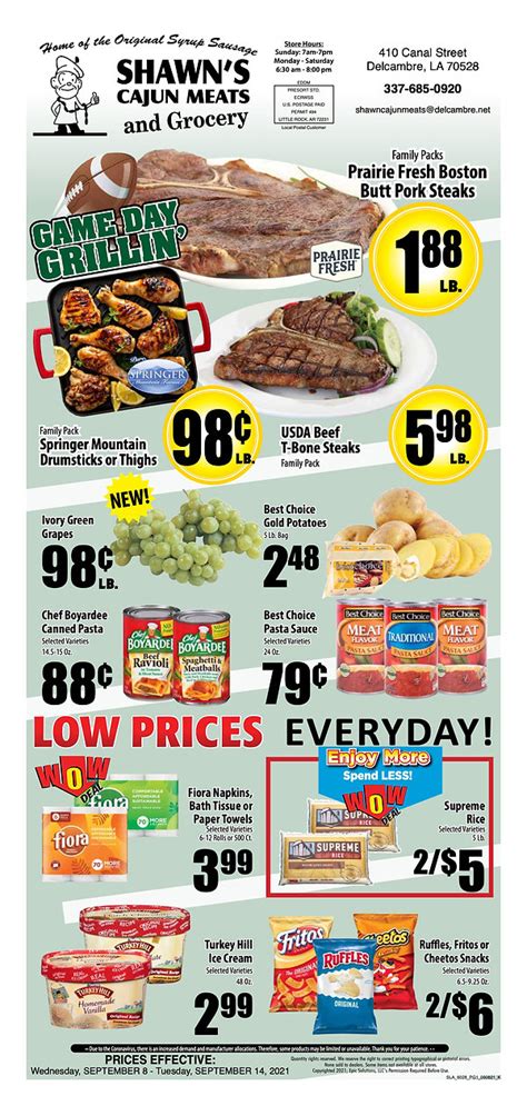 Weekly Sale Paper Shawns Cajun Meats And Grocery