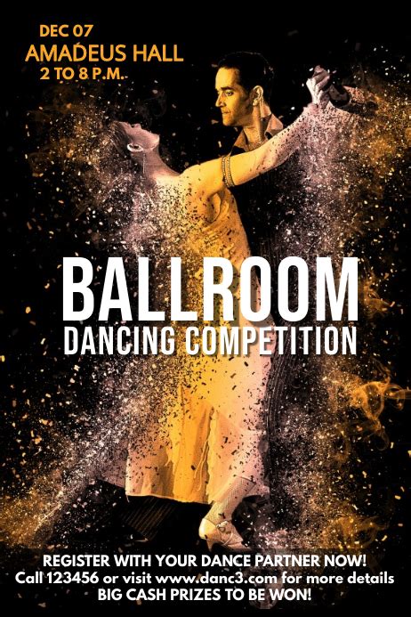Ballroom Dancing Contest Poster Template Postermywall