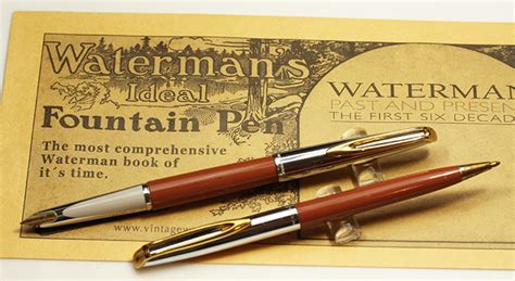 Waterman Cf Fountain Pen And Pencil Npt Cap Mint Tan Pen Gft Clip N1002